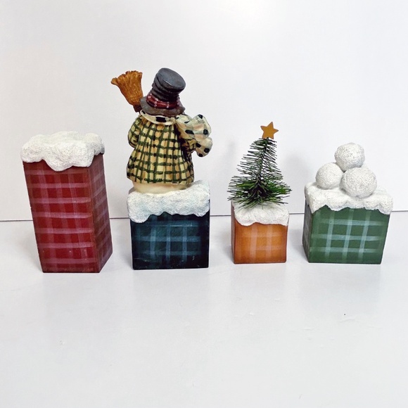 Vintage Crazy Mountain Mindy Cain SNOW Blocks Christmas decor, in box - Picture 3 of 6